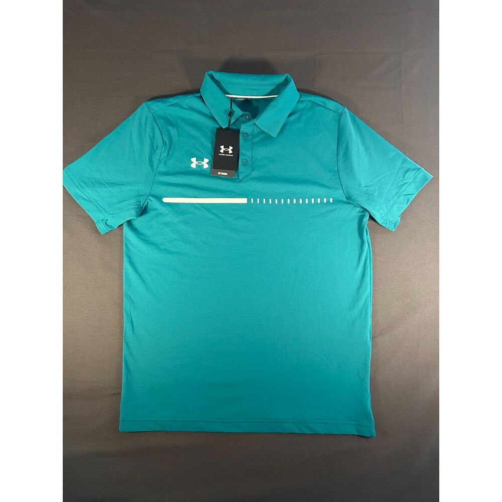 Under Armour Vanish Mens Golf Polo Teal Green Small NWT Chest Stripe